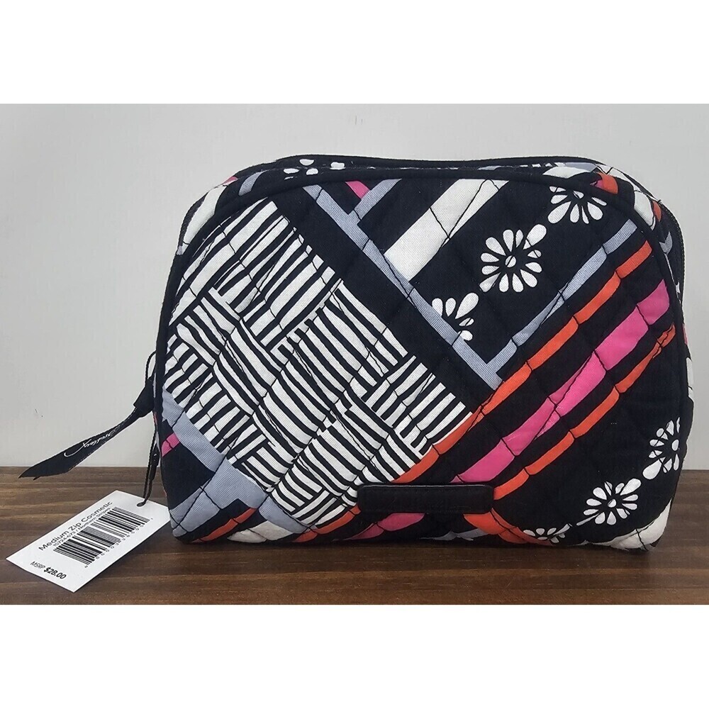 Vera Bradley Medium Zip Cosmetic Case Northern Stripes Multicolor 7"x6" NWT